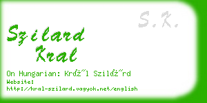 szilard kral business card